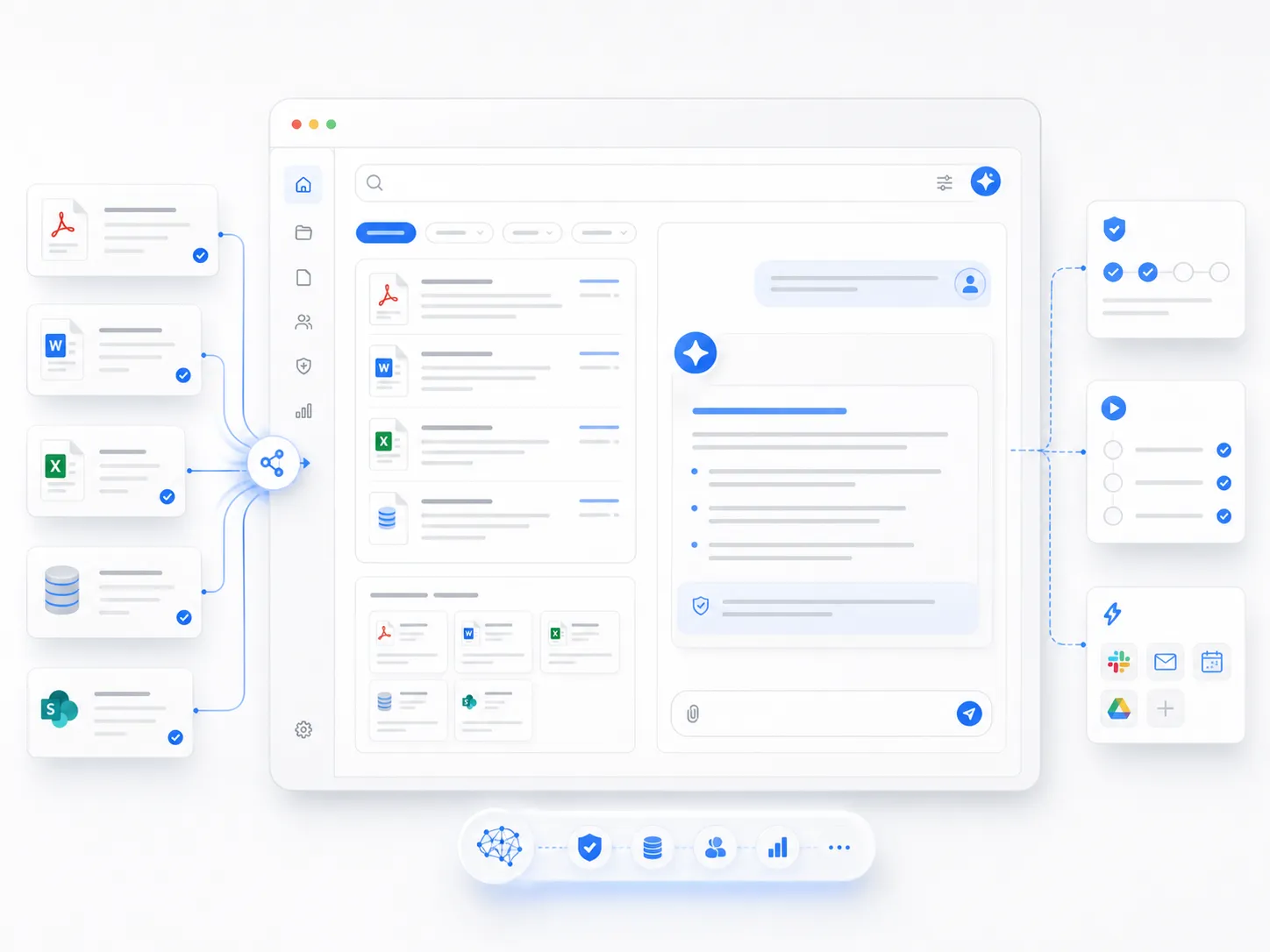 Internal AI assistant interface for enterprise staff workflows